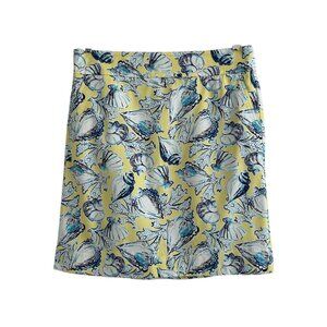 Talbots Seashell Print Cotton Blend Resort Coastal Nautical A-Line Skirt (14)